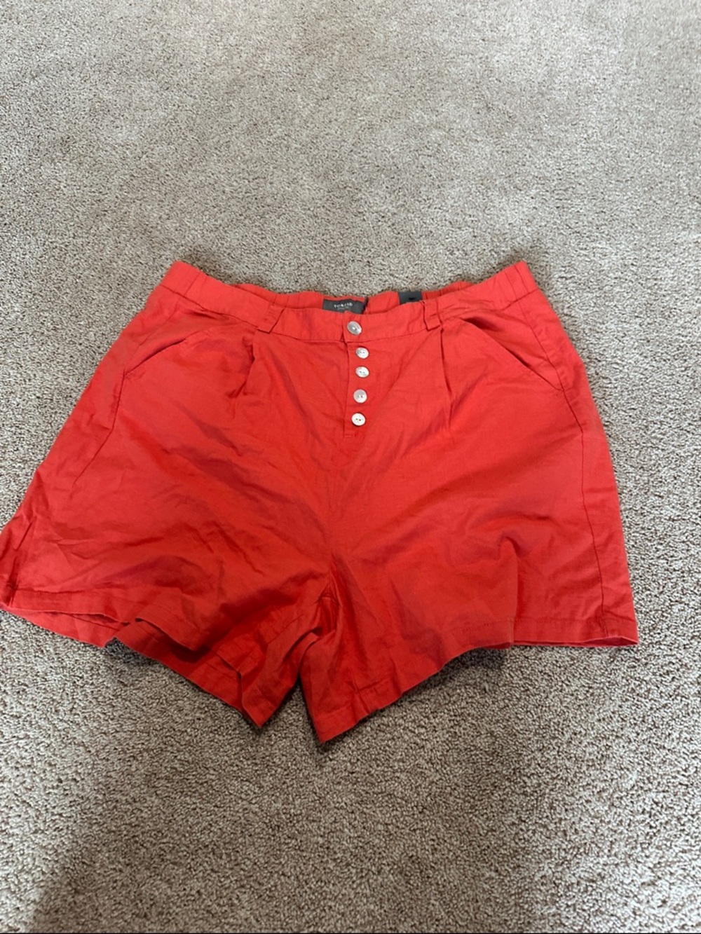 torrid Red/orangeish High-Waist Button-Fly Shorts NWT!